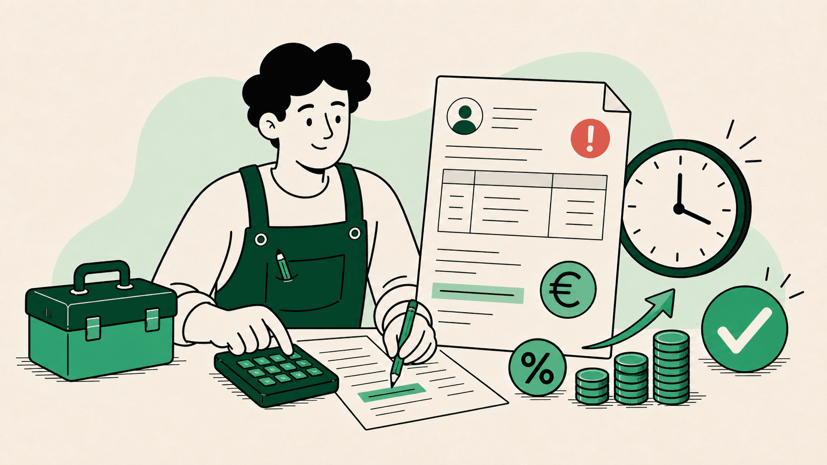 Pénalités de retard sur une facture d'artisan : taux, calcul et mentions 2026